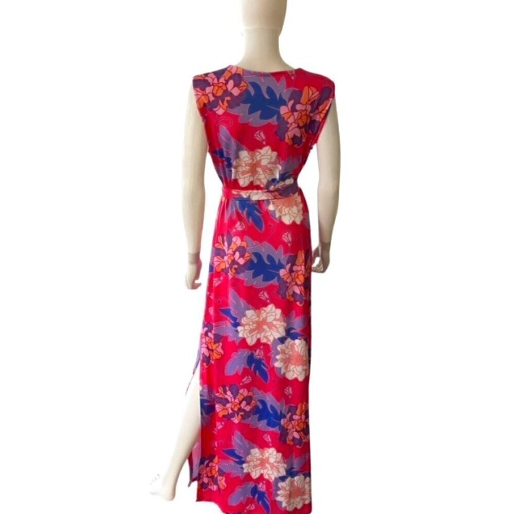 Rulon Reed Pink Floral Sleeveless Maxi Dress Large - Picture 3 of 6